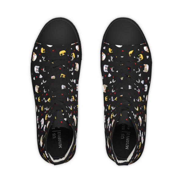 Men's High Top Sneakers Fun Cat Design