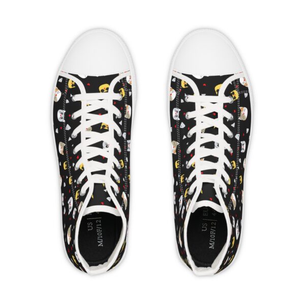 Men's High Top Sneakers Fun Cat Design