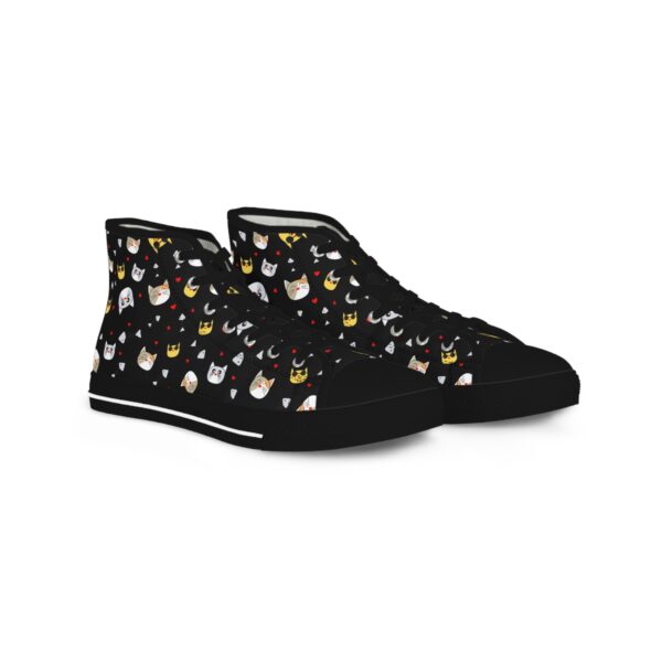Men's High Top Sneakers Fun Cat Design