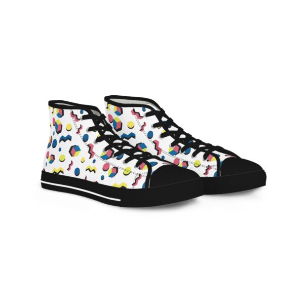 Colorful Geometric High Top Sneakers for Men