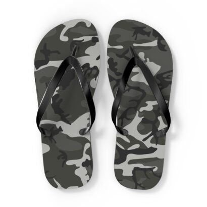 Flip-flops with an army camouflage design