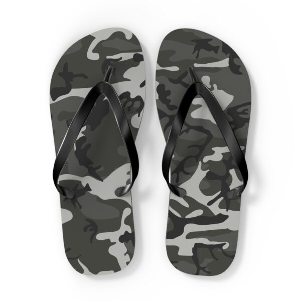 Flip-flops with an army camouflage design