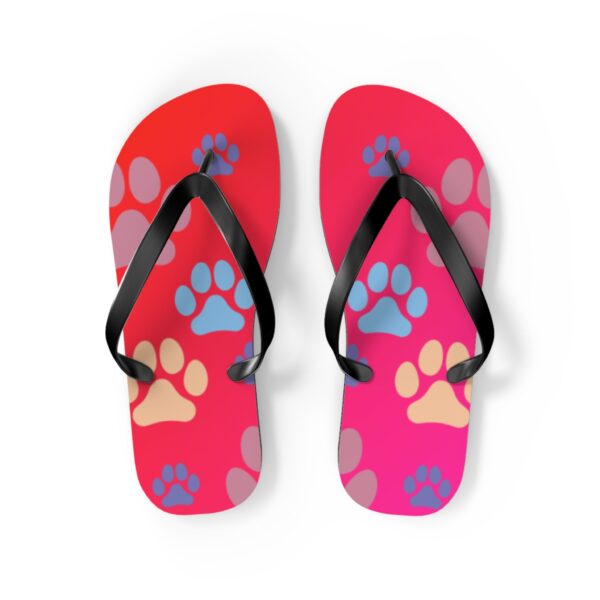 Colorful Paw Print Flip Flops for Pet Lovers
