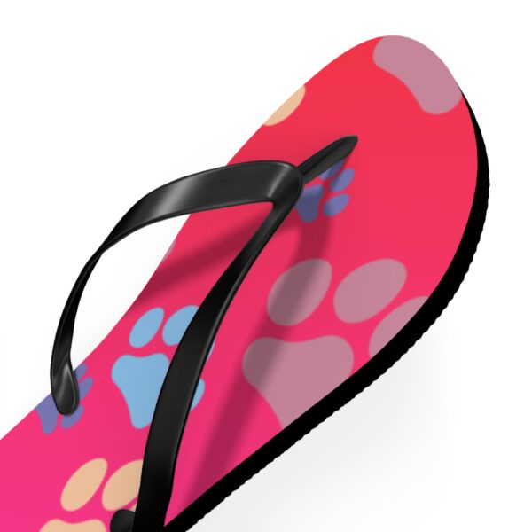 Colorful Paw Print Flip Flops for Pet Lovers