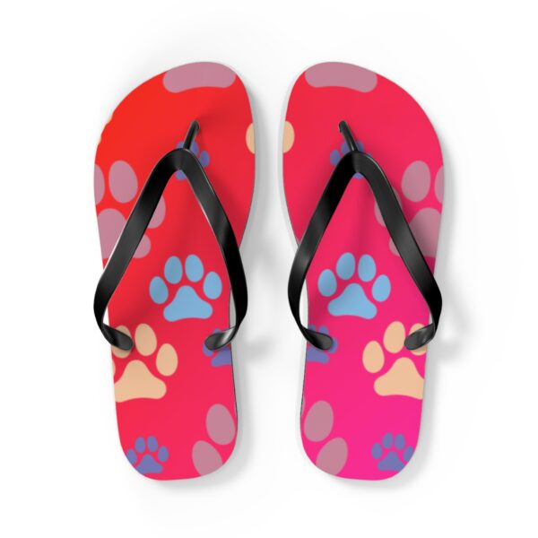 Colorful Paw Print Flip Flops for Pet Lovers