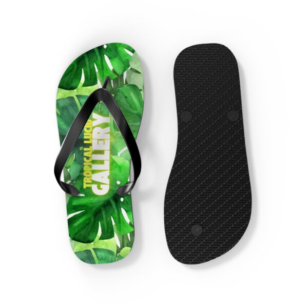 Tropical Leaf Print Flip Flops Beach Sandals