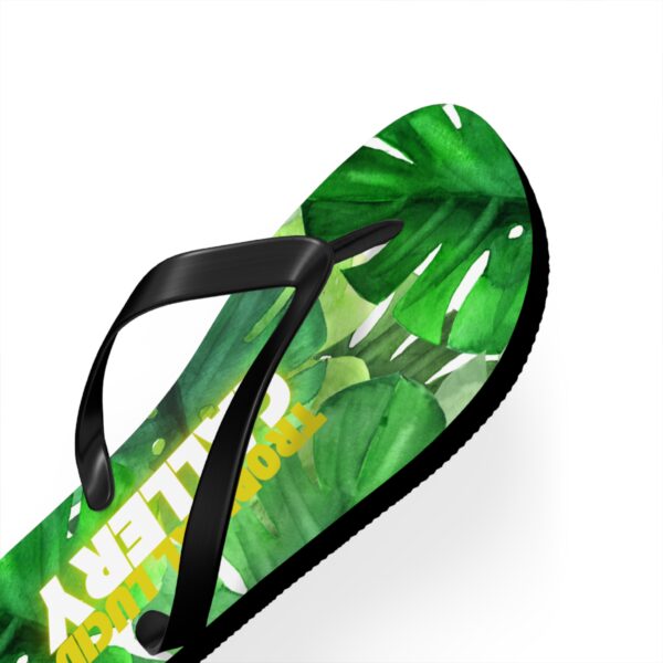 Tropical Leaf Print Flip Flops Beach Sandals