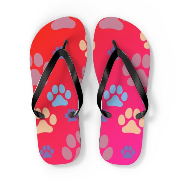 Colorful Paw Print Flip Flops for Pet Lovers