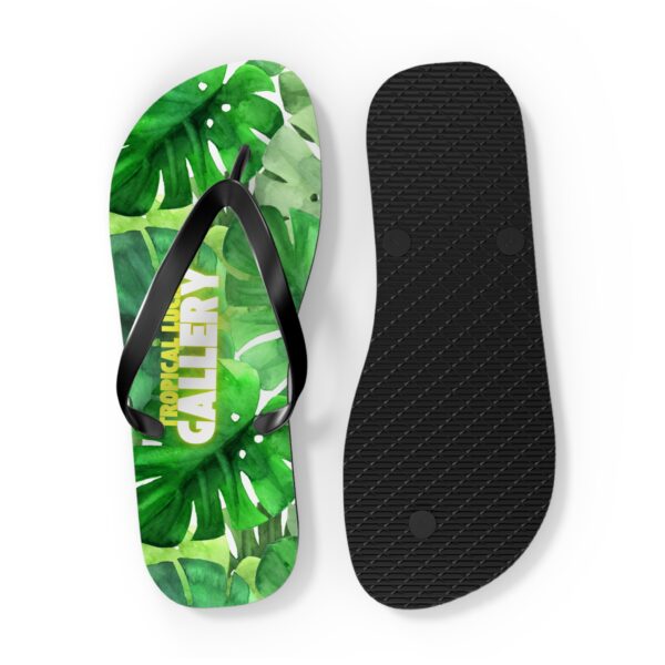 Tropical Leaf Print Flip Flops Beach Sandals
