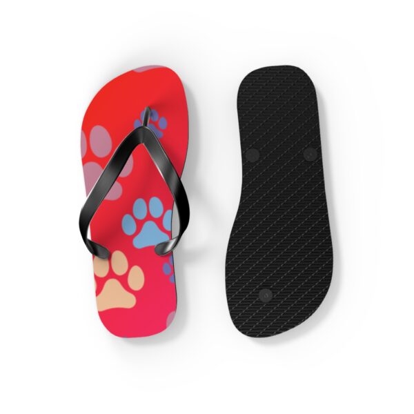 Colorful Paw Print Flip Flops for Pet Lovers
