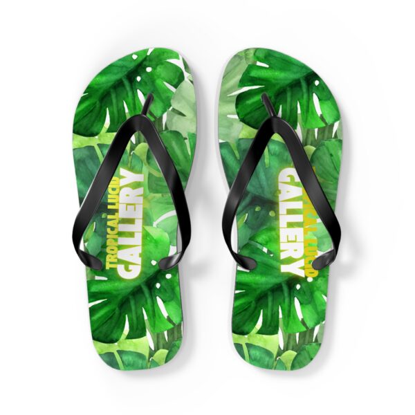 Tropical Leaf Print Flip Flops Beach Sandals