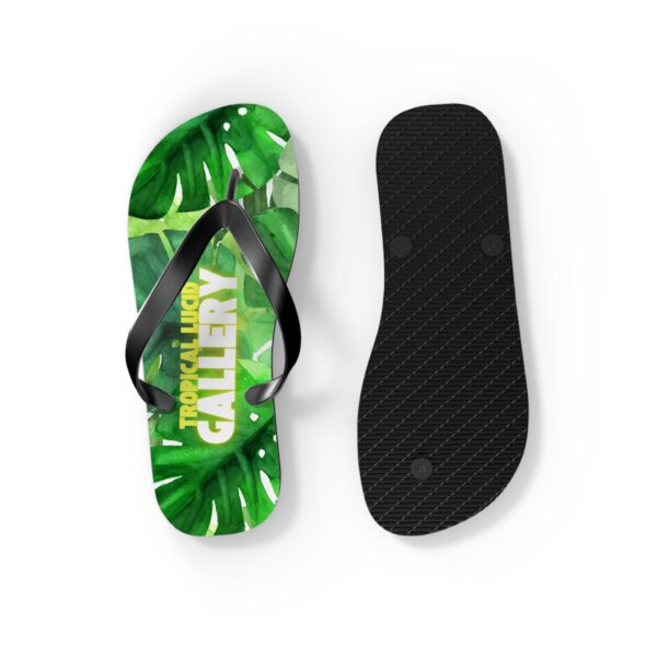 Tropical Leaf Print Flip Flops Beach Sandals