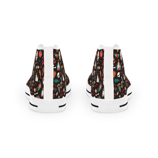 Men's Sneakers with Skull and Floral Design