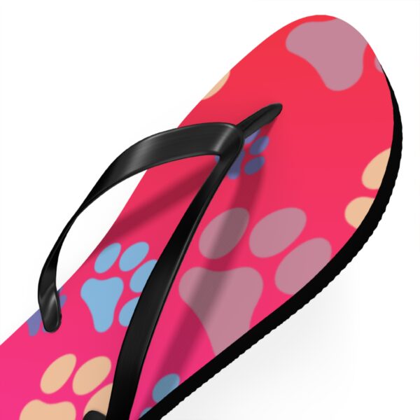 Colorful Paw Print Flip Flops for Pet Lovers