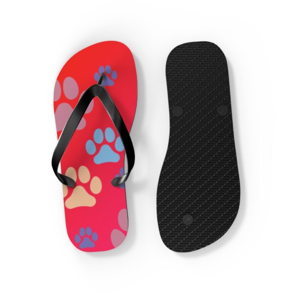 Colorful Paw Print Flip Flops for Pet Lovers