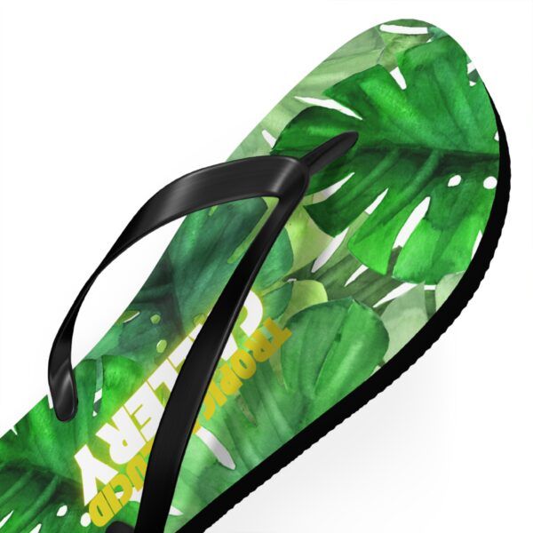 Tropical Leaf Print Flip Flops Beach Sandals