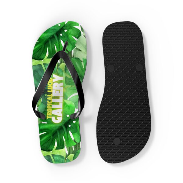 Tropical Leaf Print Flip Flops Beach Sandals