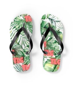 Tropical Leaf Flip Flops with ‘TLG’ Design