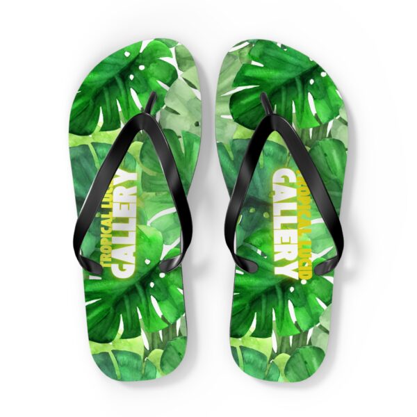 Tropical Leaf Print Flip Flops Beach Sandals