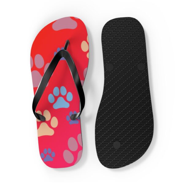 Colorful Paw Print Flip Flops for Pet Lovers