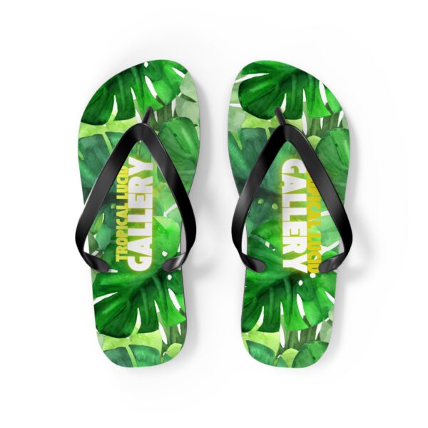 Tropical Leaf Print Flip Flops Beach Sandals