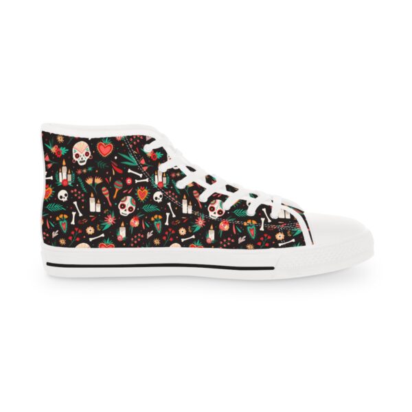 Men's Sneakers with Skull and Floral Design