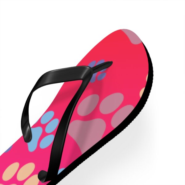 Colorful Paw Print Flip Flops for Pet Lovers
