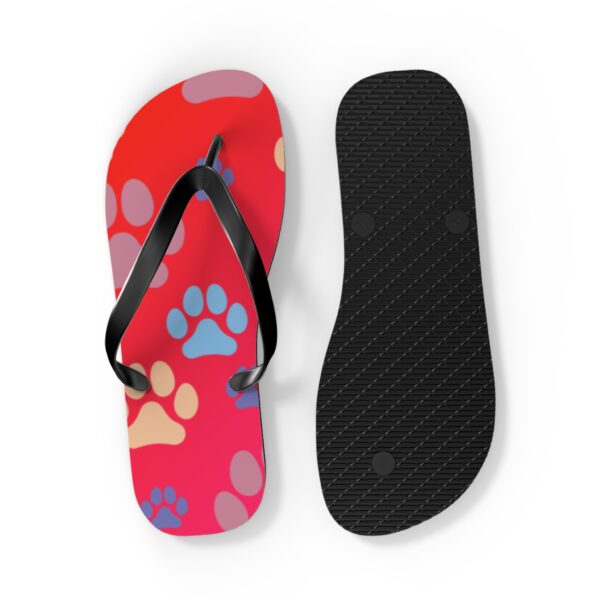 Colorful Paw Print Flip Flops for Pet Lovers