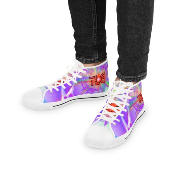 Vibrant Abstract High Top Sneakers – Bold, Artistic Footwear for Creative Streetwear Style