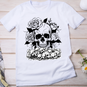 Skull & Roses T-Shirt - Edgy Graphic Tee for Alternative Fashion Lovers