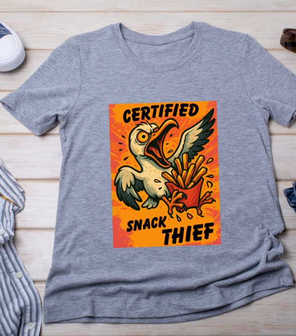Certified Snack Thief – Loud & Chaotic Seagull Meme T-Shirt Classic T-Shirt - Image 2
