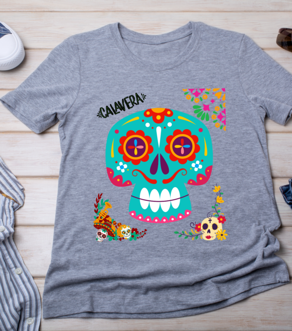 Calavera Floral T-shirt - Day of the Dead Celebration Tee Classic T-Shirt