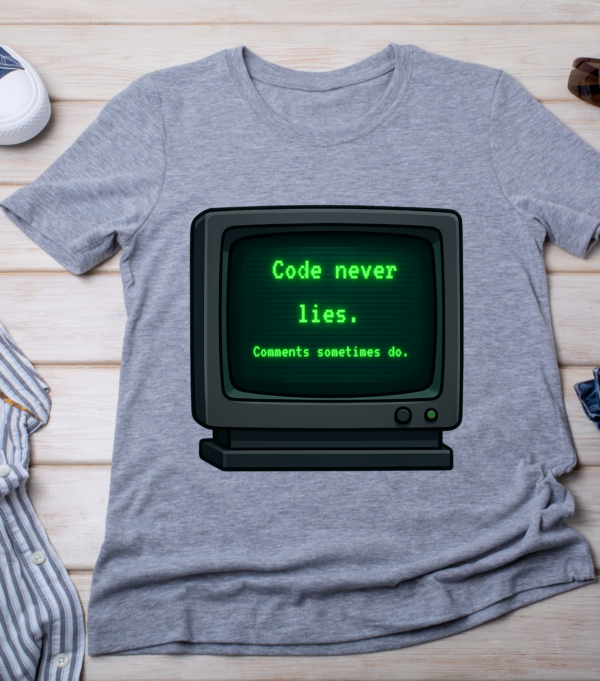 “Code never lies. Comments sometimes do.” Classic T-Shirt - Image 2