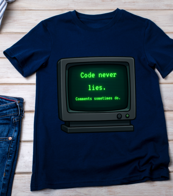“Code never lies. Comments sometimes do.” Classic T-Shirt - Image 4