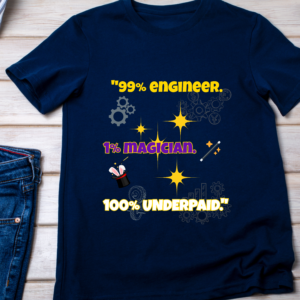 “99% engineer. 1% magician. 100% underpaid.” Classic T-Shirt