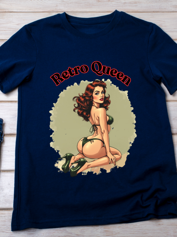 Retro Queen – Classic Pin-Up Girl Classic T-Shirt - Image 3