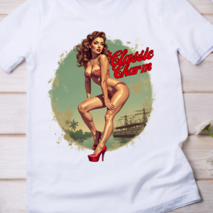 Classic Charm – Retro Pin-Up Girl Classic T-Shirt