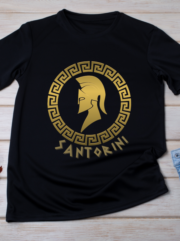 Opa! Santorini Calling – Greek Spirit Classic T-Shirt - Image 4